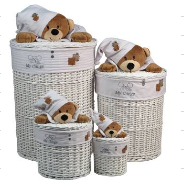 Load image into Gallery viewer, Baby Zoofari 4 Basket Set with Lids Bear – Nursery Organizer