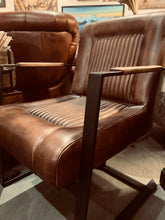 Load image into Gallery viewer, Maggie Leather and metal cantilever chair