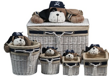 Load image into Gallery viewer, Baby Zoofari Storage Baskets in a 5 Piece Collection Pirate Dog