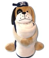 Load image into Gallery viewer, Baby Zoofari Hug Buddy Dog – Nautical Stuffed Animal & Blanket Combo.