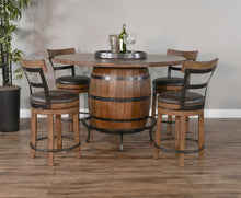 Load image into Gallery viewer, Buckskin Back Swivel 24” Upholstered stool