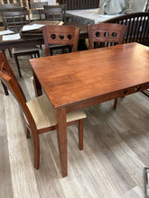 Load image into Gallery viewer, Liana Solid wood table and 4 upholstered chair set