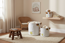 Load image into Gallery viewer, Baby Zoofari Bear Stool – Cozy Bedroom Vignette with Bear Baskets