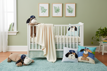 Load image into Gallery viewer, Baby Zoofari Dog Collection – Blue & Green Nursery Vignette