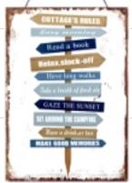 Load image into Gallery viewer, Cottage Rules – Rustic Metal Wall Sign for Cabin & Lake House | Amazing Indoors