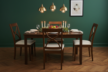 Load image into Gallery viewer, Ebbe Dining Table & 4 Chair Set – Forest Green Dining Room Vignette