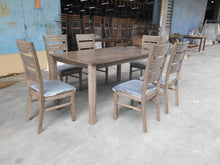 Load image into Gallery viewer, Bandon Solid Wood Table top and 6 chairs Glacier Grey
