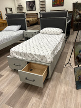 Load image into Gallery viewer, Orca Twin Bed with footboard storage
