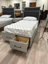 Load image into Gallery viewer, Orca Twin Bed with footboard storage
