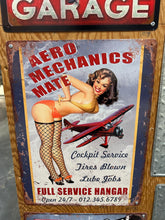 Load image into Gallery viewer, Aero Mechanics Mate – Vintage Metal Wall Sign
