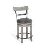 Aspen Grey Back/ Swivel Stool