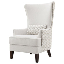 Load image into Gallery viewer, Bella High Wingback Accent Chair – Latte Boucle with Nailhead Trim

