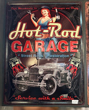 Load image into Gallery viewer, Hot Rod Garage – Vintage Metal Wall Sign
