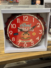 Load image into Gallery viewer, Burgers Bottle Cap Clock
