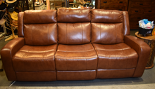 Load image into Gallery viewer, Mesilla Double Power Reclining Sofa | Leather Match Fabric | Power Console &amp; Head Tilt
