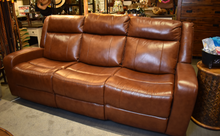 Load image into Gallery viewer, Mesilla Double Power Reclining Sofa | Leather Match Fabric | Power Console &amp; Head Tilt
