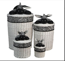 Load image into Gallery viewer, Baby Zoofari 4 Basket Set with lids -Zebra
