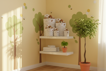 Load image into Gallery viewer, Baby Zoofari 4 Basket Set with Lids Bear – Nursery Organizer
