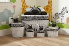 Load image into Gallery viewer, Baby Zoofari 5 Piece Zebra Baskets – Safari Mural Corner
