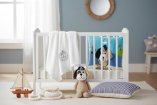 Load image into Gallery viewer, Baby Zoofari Cuddle Buddy Dog – Nautical Nursery Vignette Revised
