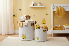 Load image into Gallery viewer, Baby Zoofari Soft Basket Collection Bear – Butter Yellow Bee Nursery Vignette
