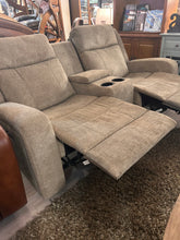 Load image into Gallery viewer, Mesilla Matcha Power Loveseat | Centre Console | Pocket Coil &amp; Drop-In Coil Seating
