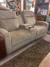 Load image into Gallery viewer, Mesilla Matcha Power Loveseat | Centre Console | Pocket Coil &amp; Drop-In Coil Seating
