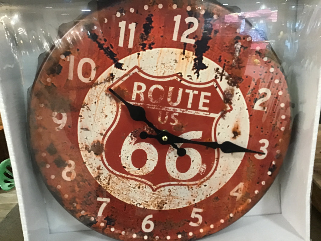 Route 66 Shield Bottle Cap Clock